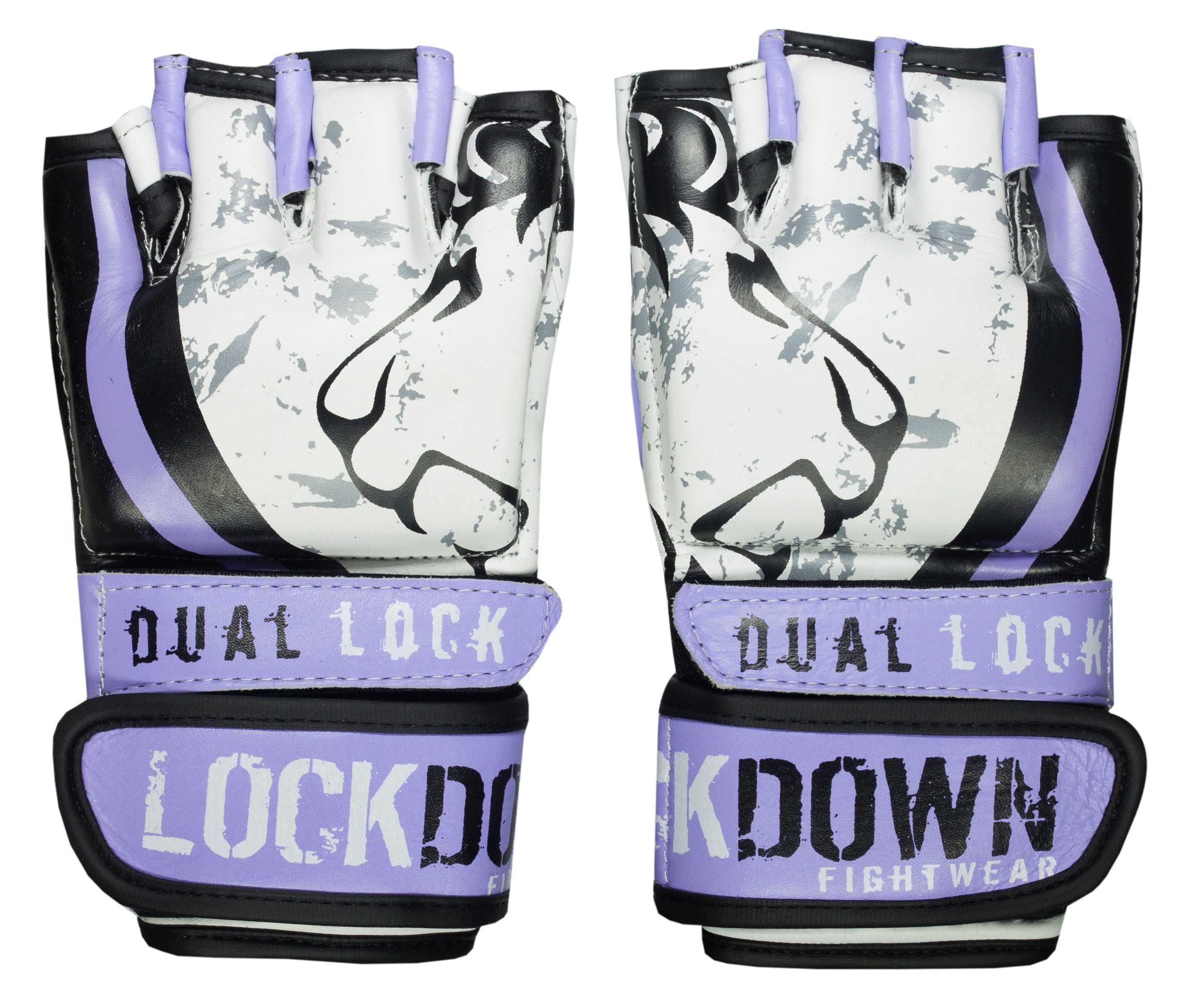 Lockdown Women's MMA Fight Gloves 4oz - Tigress - Purple/White
