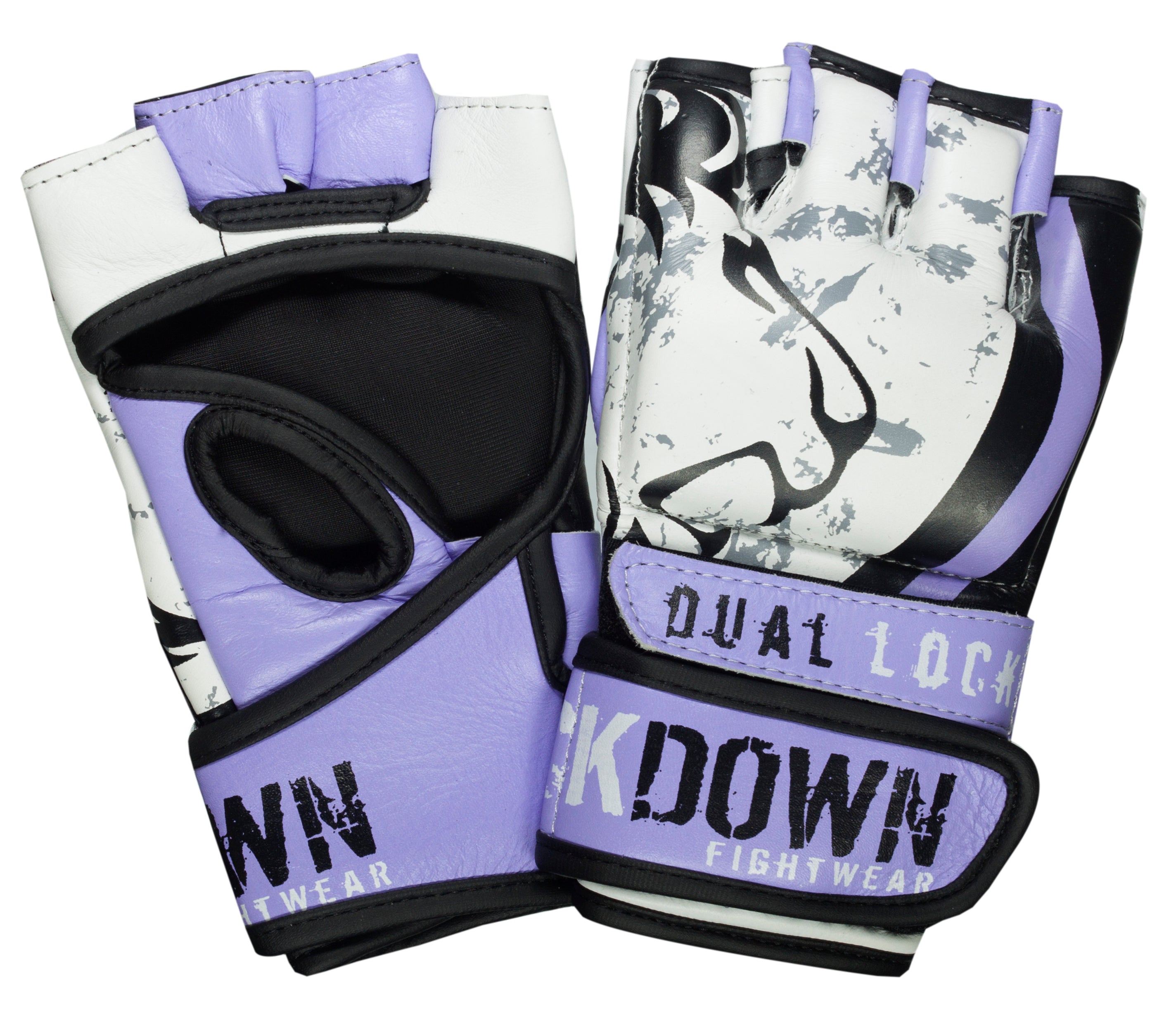 Lockdown Women's MMA Fight Gloves 4oz - Tigress - Purple/White