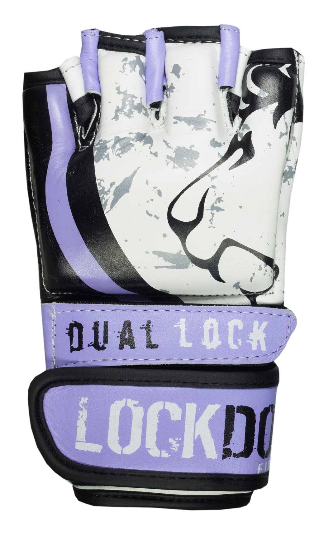 Lockdown Women's MMA Fight Gloves 4oz - Tigress - Purple/White