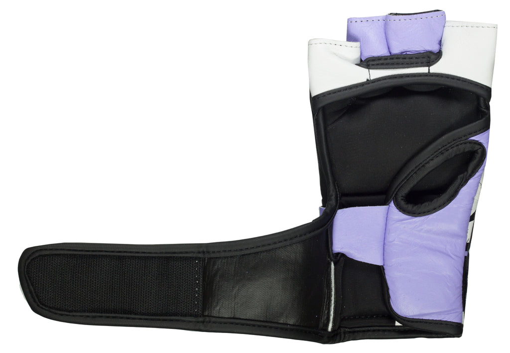Lockdown Women's MMA Fight Gloves 4oz - Tigress - Purple/White