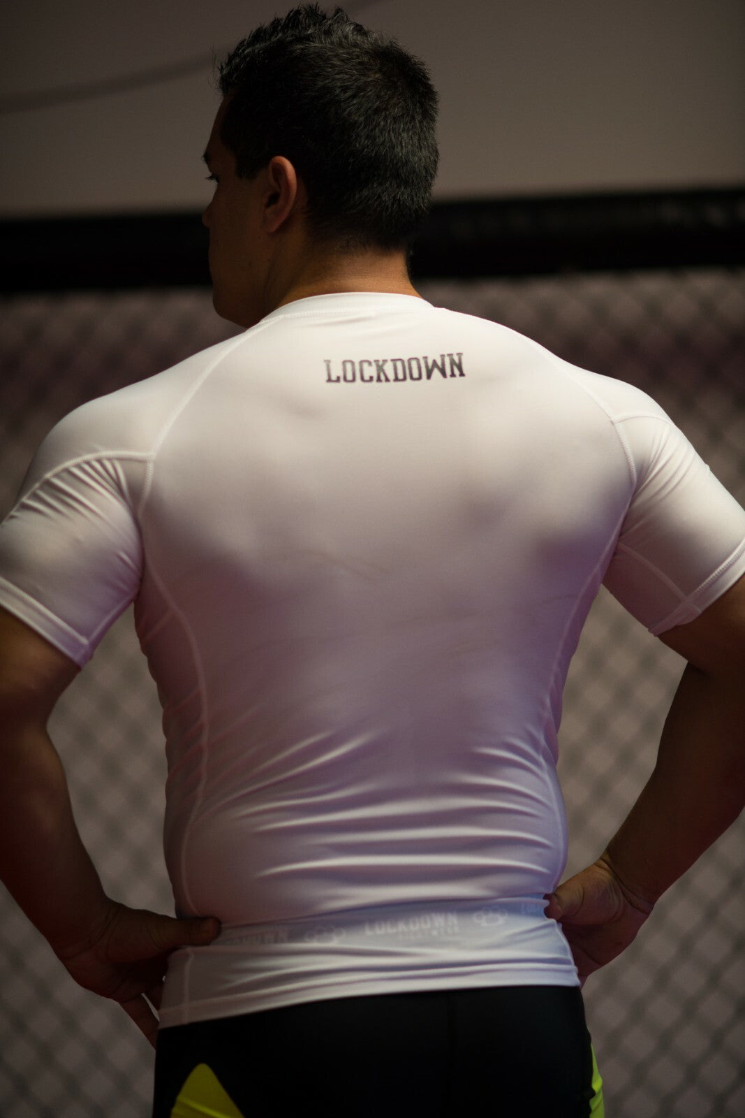 Lockdown Rashguard Compression Base Layer Top Running Cycling MMA - White