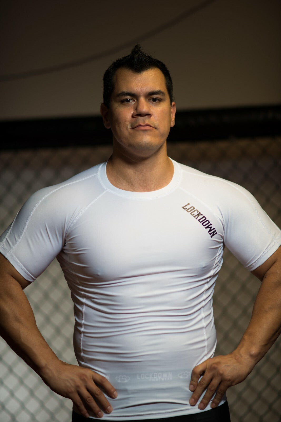 Lockdown Rashguard Compression Base Layer Top Running Cycling MMA - White