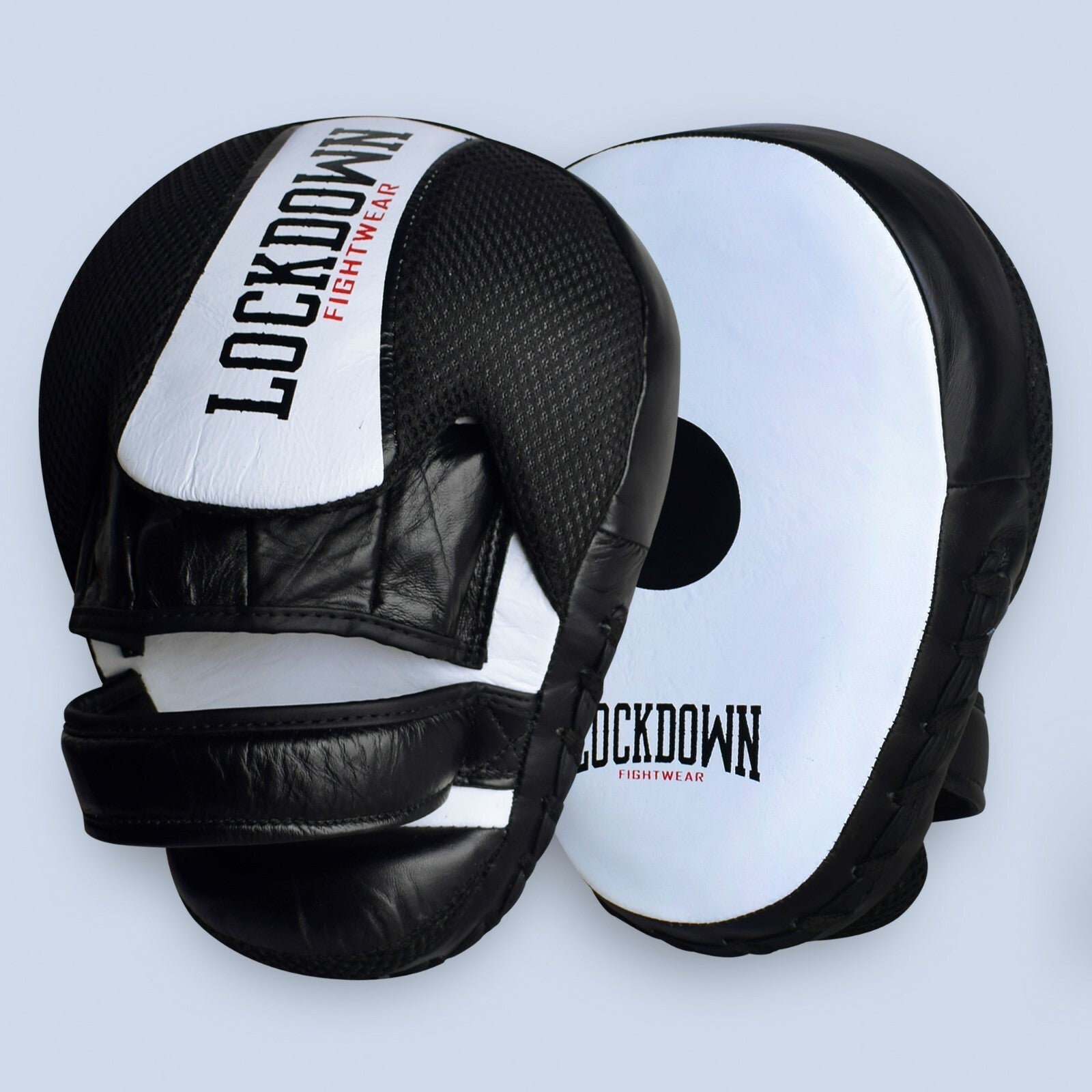 Lockdown Boxing Hook and Jab Pads Focus Pads  - Black/White