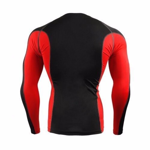 Lockdown Rashguard Compression Base Layer Top Running Cycling MMA - Black/Red