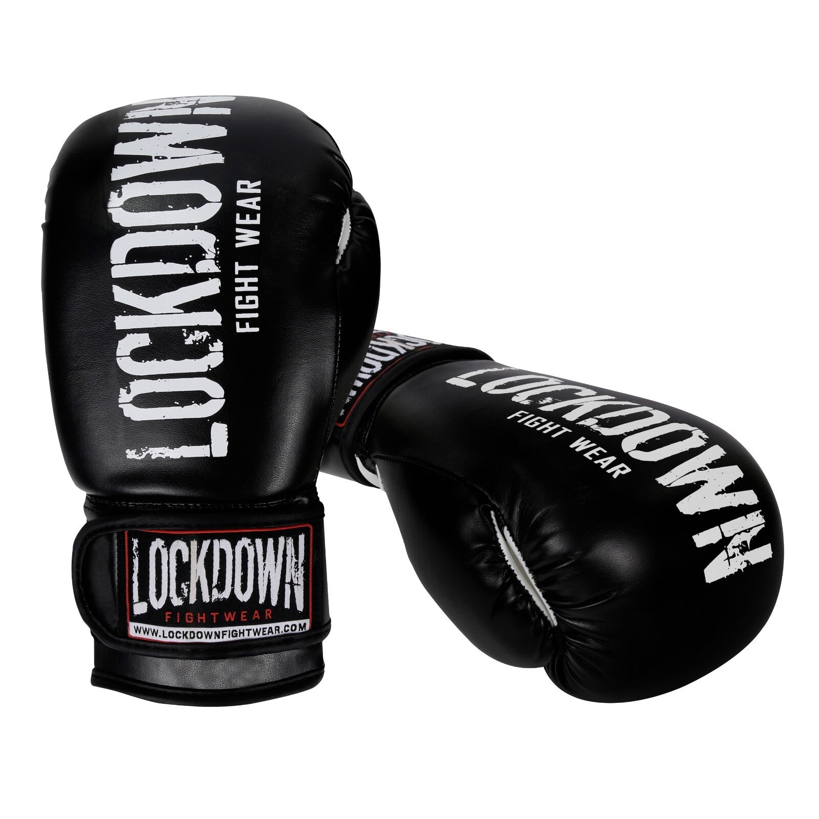 Lockdown Kids Childrens Boxing Gloves Kick Boxing 4oz 6oz 8oz - Black and White