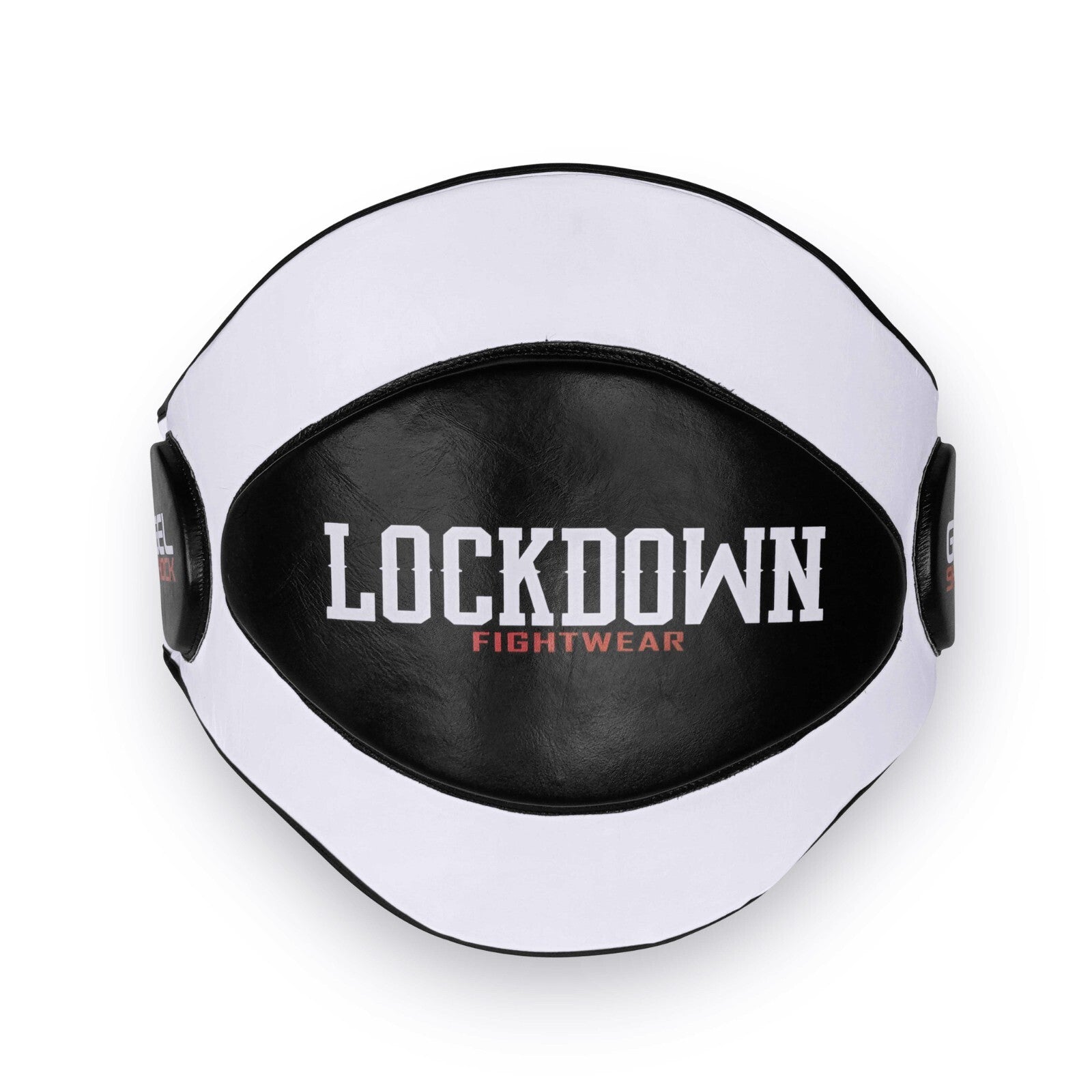 Lockdown Muay Thai Hi-Impact Coaches Body Protector Belly Pad  - Black/White