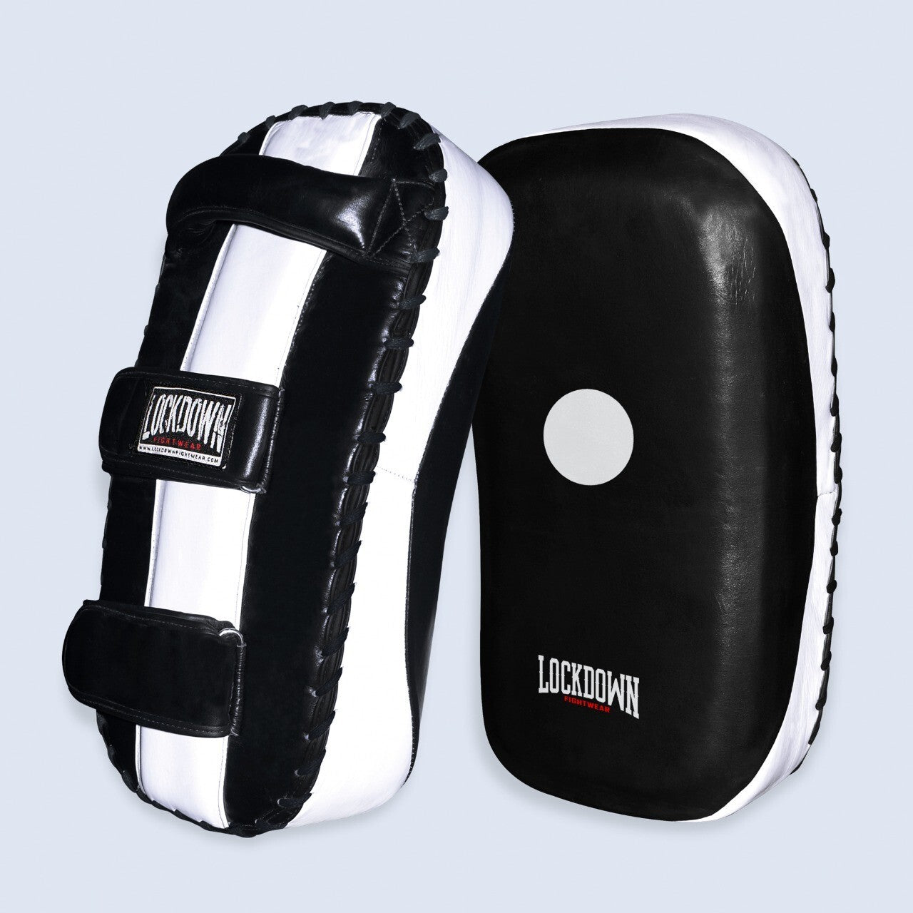 Lockdown Muay Thai Kick Pads  - Black/White
