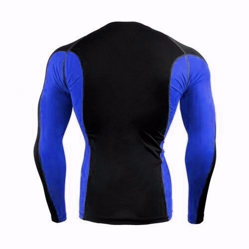 Lockdown Rashguard Compression Base Layer Top Running Cycling MMA - Black/Blue