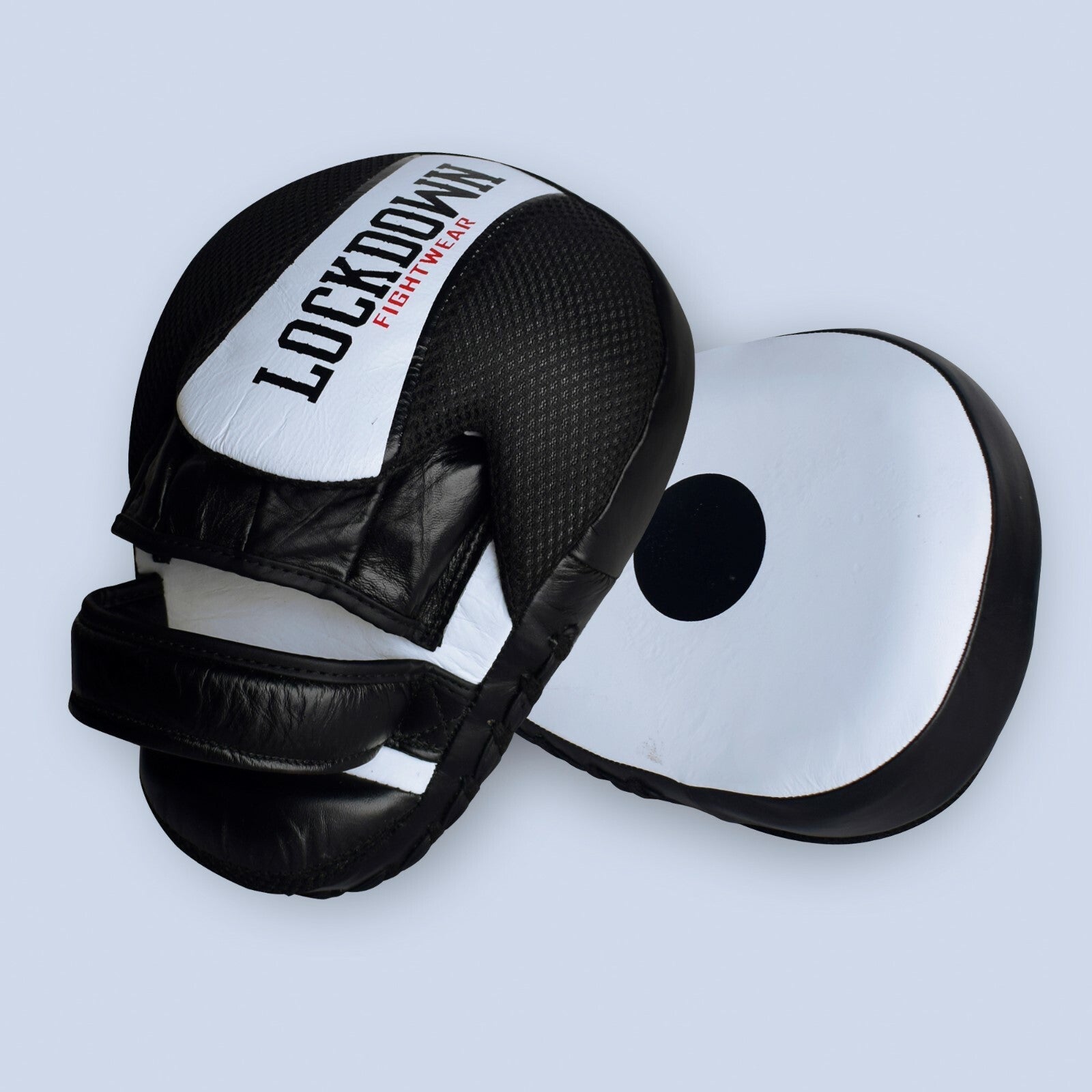 Lockdown Boxing Hook and Jab Pads Focus Pads  - Black/White
