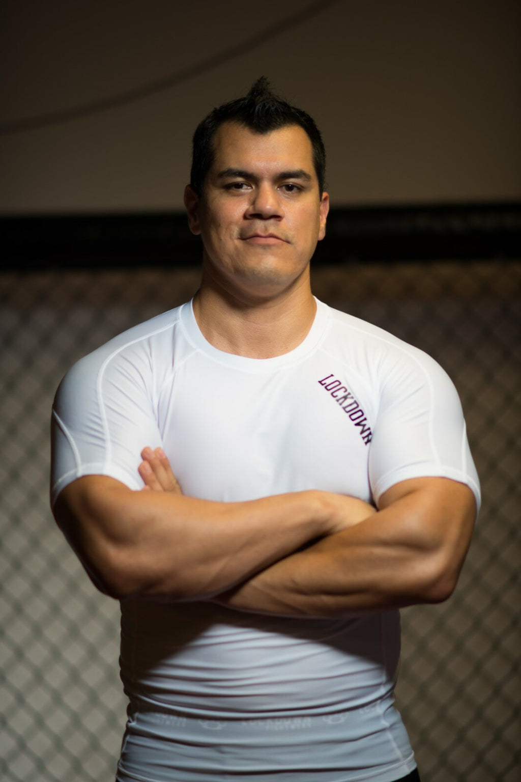 Lockdown Rashguard Compression Base Layer Top Running Cycling MMA - White