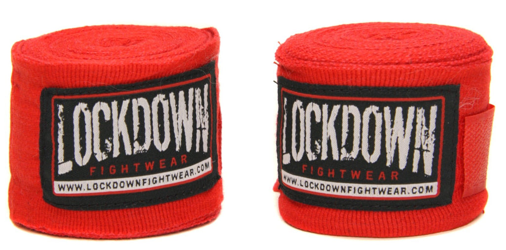 Lockdown Boxing Hand Wraps 4.5m MMA Muay Thai Kick boxing Fitness Black and Red