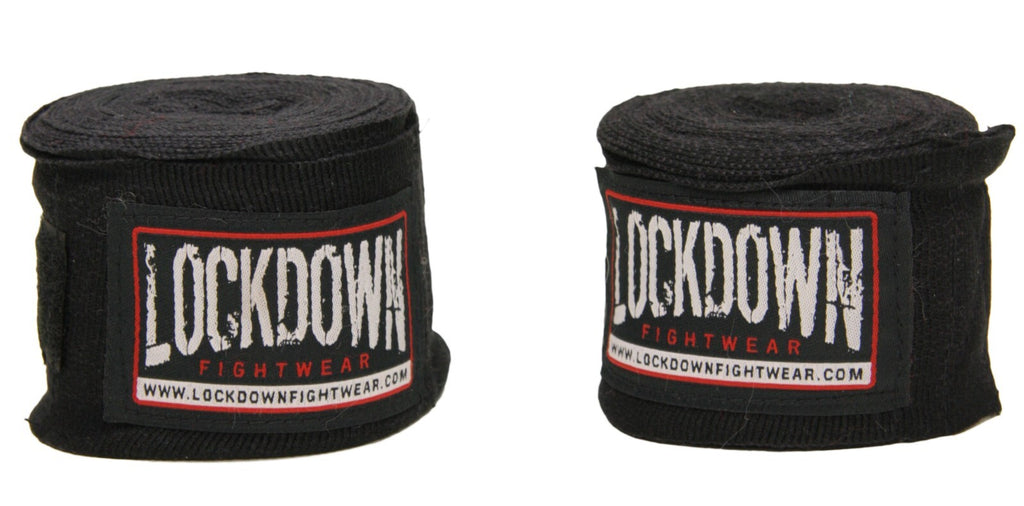 Lockdown Kids Childrens Boxing Hand Wraps 2.5m MMA Muay Thai Kick Black and Red