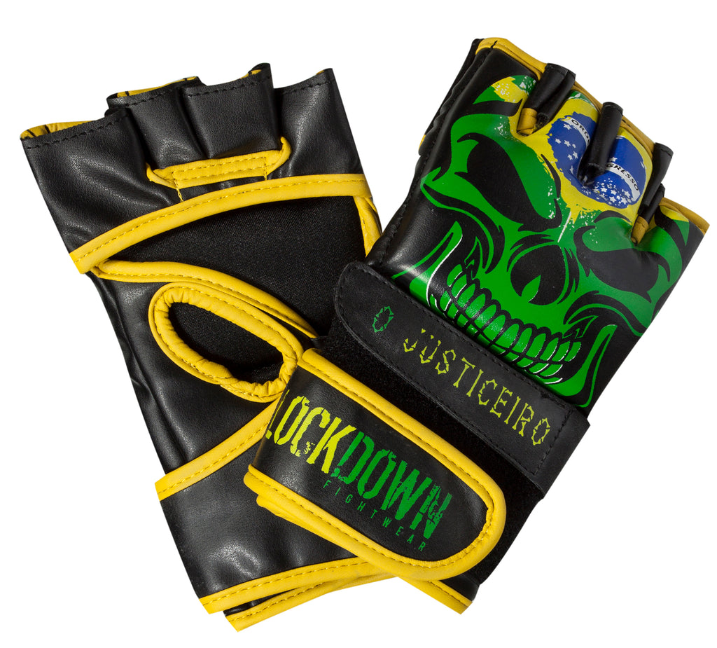 Lockdown MMA Fight Gloves 4oz - Brazilian Flag Edition