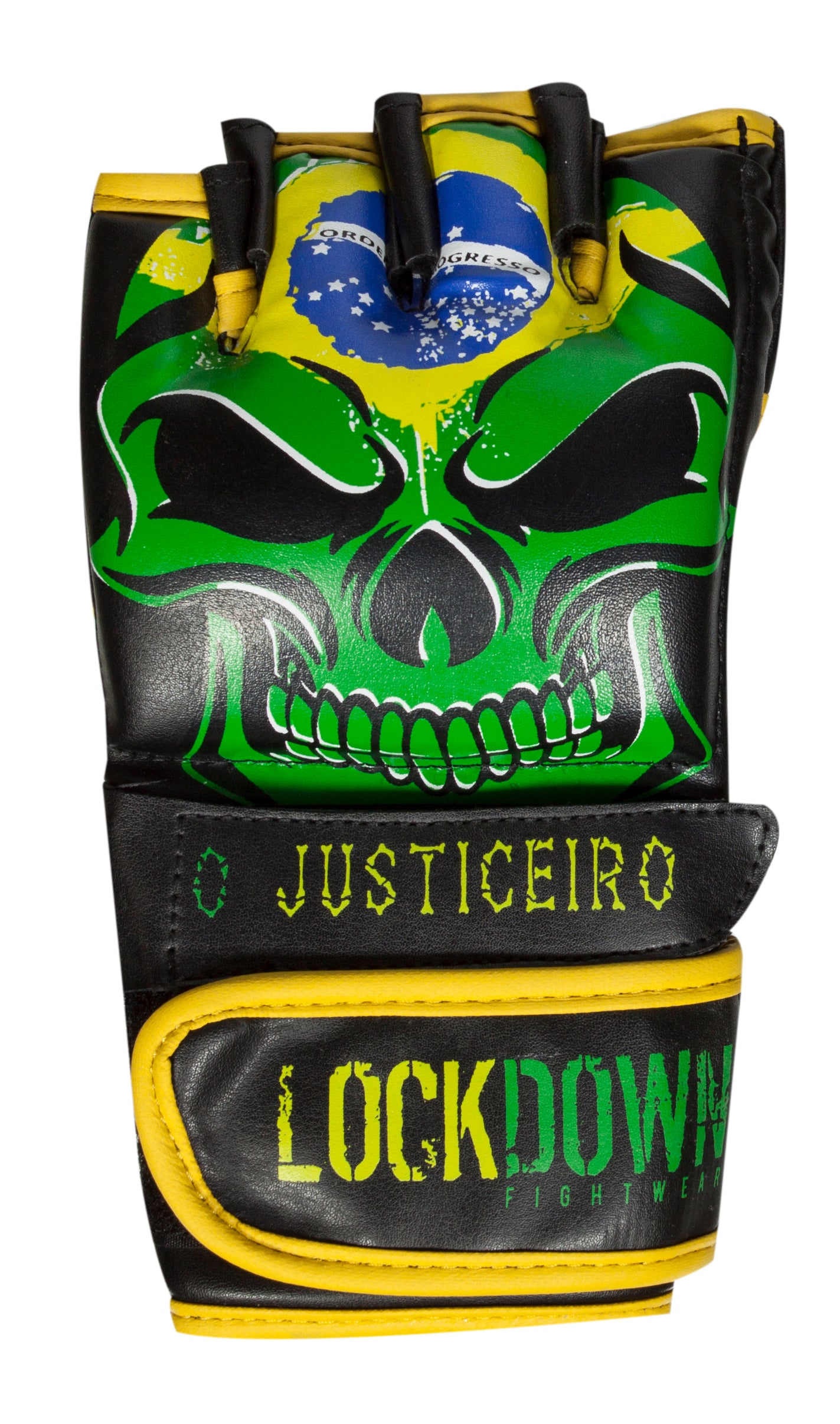 Lockdown MMA Fight Gloves 4oz - Brazilian Flag Edition