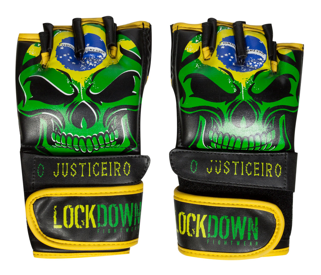 Lockdown MMA Fight Gloves 4oz - Brazilian Flag Edition