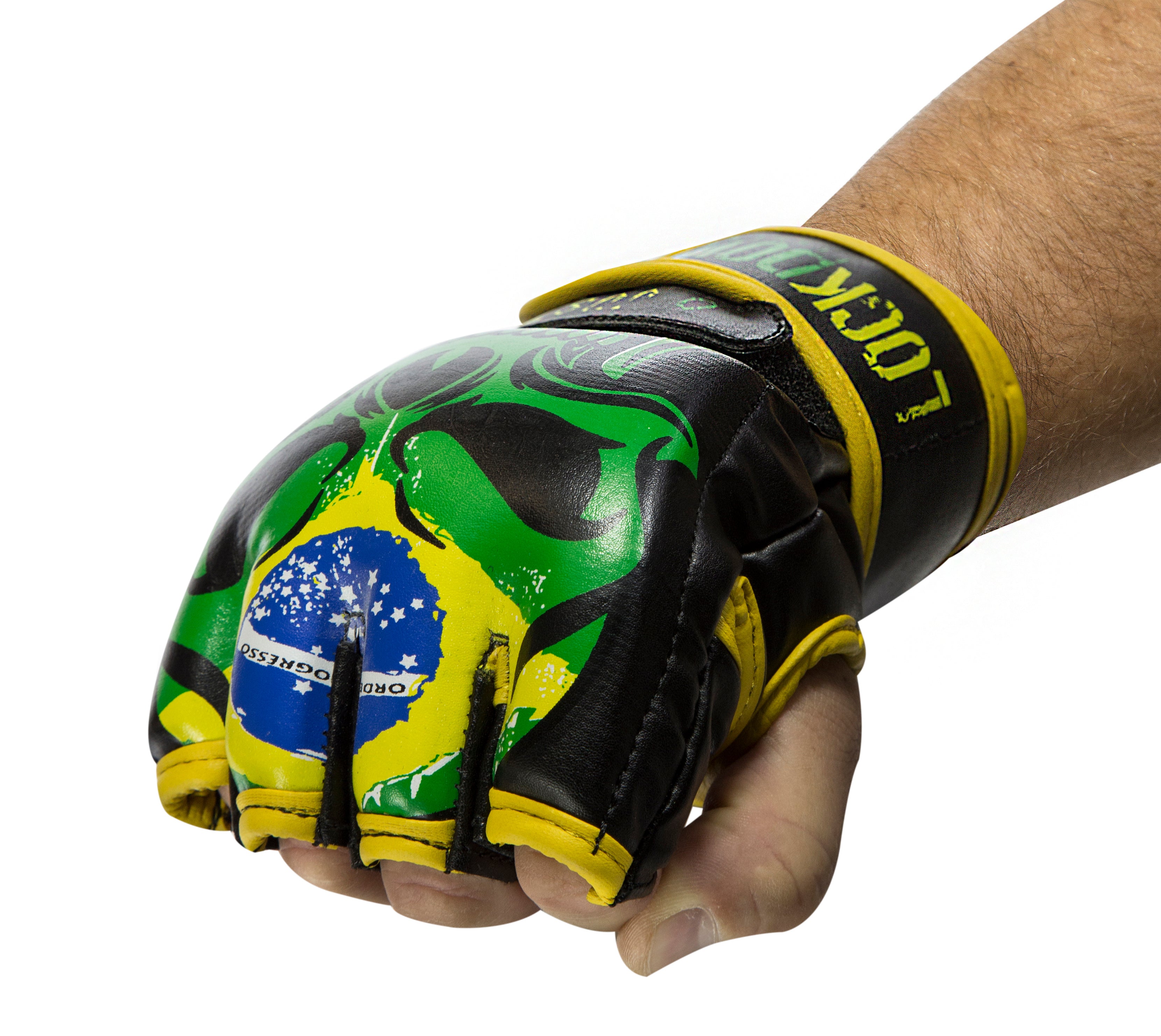 Lockdown MMA Fight Gloves 4oz - Brazilian Flag Edition