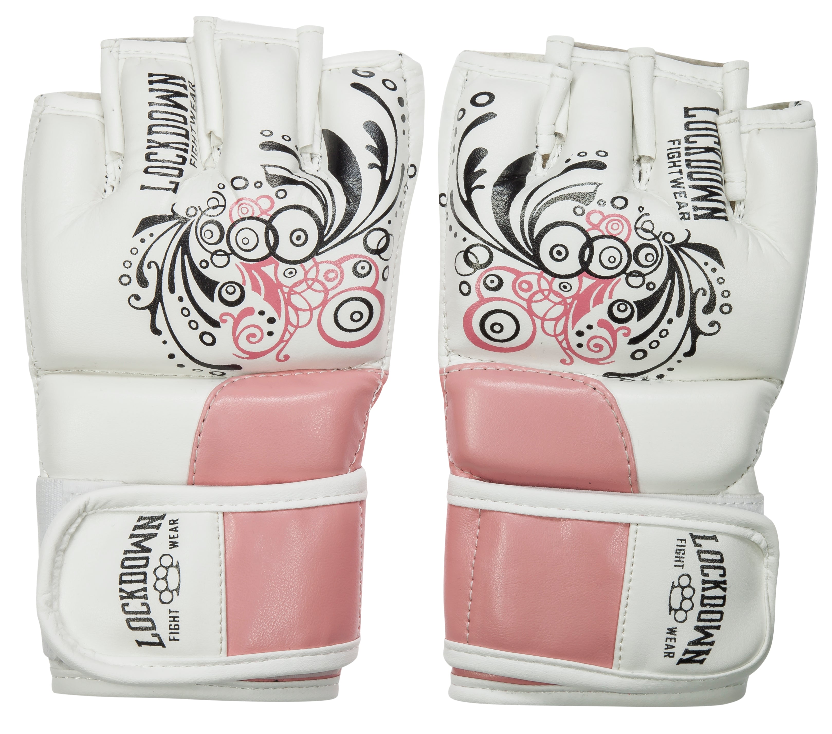 Lockdown Women's MMA Fight Gloves 4oz - Sakura - Pink/White