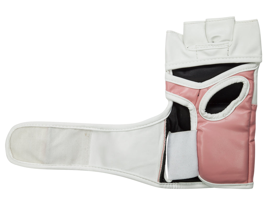 Lockdown Women's MMA Fight Gloves 4oz - Sakura - Pink/White